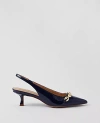 Ann Taylor Mariner Chain Patent Kitten Heel Pumps In Royalty Blue