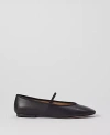 Ann Taylor Mary Jane Leather Ballet Flats In Black