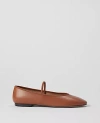 Ann Taylor Mary Jane Leather Ballet Flats In Midnight Mahogany