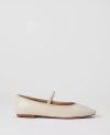 Ann Taylor Mary Jane Leather Ballet Flats In Pearl Shadow