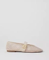 Ann Taylor Mesh Buckled Ballet Flats In Pearl Shadow