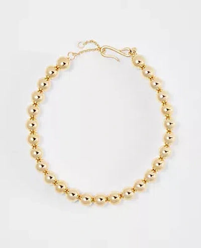 Ann Taylor Metal Ball Oversized Statement Necklace In Goldtone