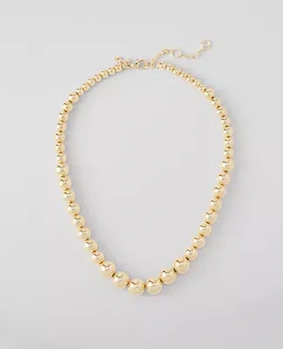 Ann Taylor Metal Ball Pull Through Necklace In Goldtone
