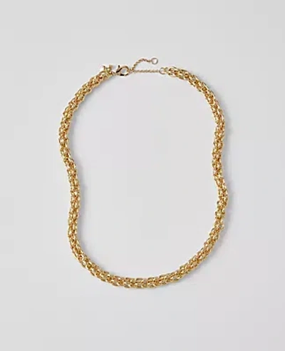 Ann Taylor Metal Chain Chunky Necklace In Gold