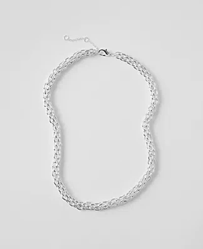 Ann Taylor Metal Chain Chunky Necklace In Metallic