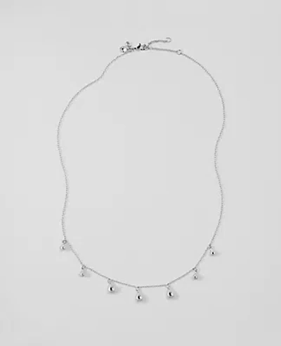 Ann Taylor Metal Charm Necklace In Silvertone
