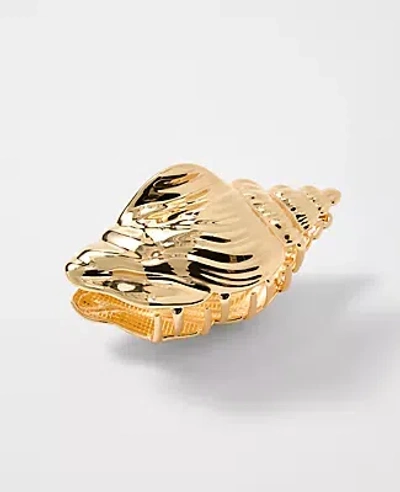 Ann Taylor Metal Conch Shell Hair Clip In Gold