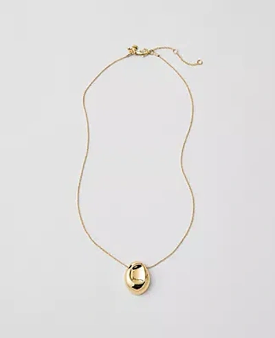 Ann Taylor Metal Disc Pendant Necklace In Gold