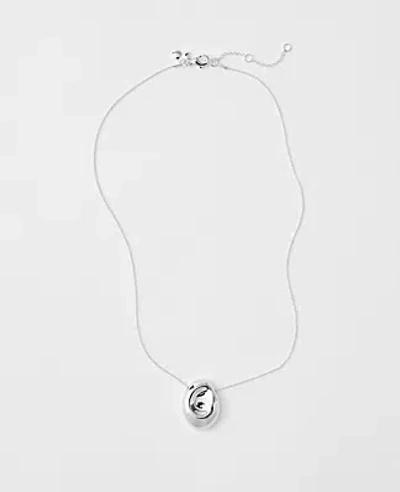 Ann Taylor Metal Disc Pendant Necklace In Metallic