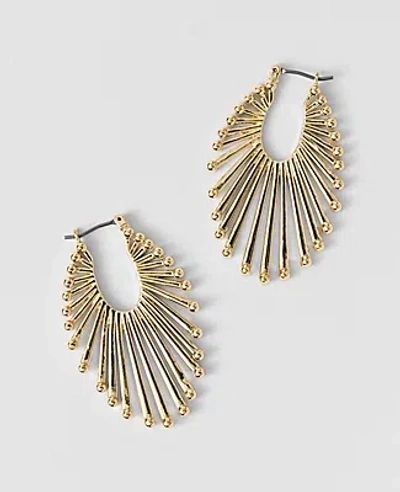 Ann Taylor Metal Fan Drop Earrings In Gold