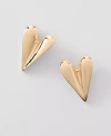 Ann Taylor Metal Heart Earrings In Gold