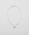 Ann Taylor Metal Heart Pendant Necklace In Silver