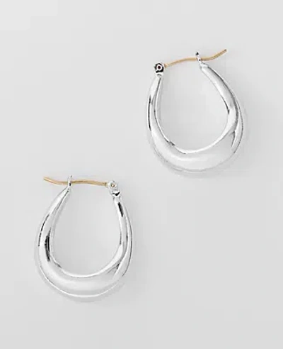Ann Taylor Metal Hoop Earrings In Silver