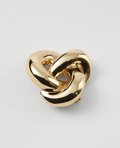 Ann Taylor Metal Knotted Brooch In Gold