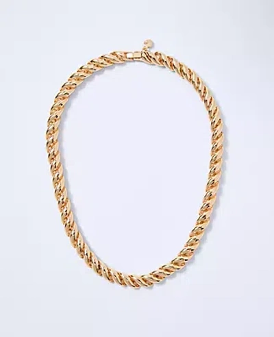 Ann Taylor Metal Link Necklace In Gold