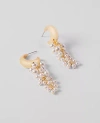 Ann Taylor Metal Pearlized Cluster Drop Earrings In Goldtone