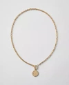 Ann Taylor Metal Pendant Necklace In Gold