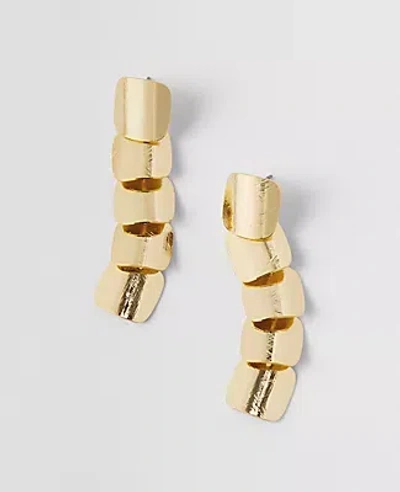 Ann Taylor Metal Rectangle Drop Earrings In Goldtone