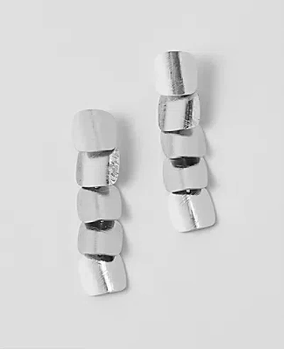 Ann Taylor Metal Rectangle Drop Earrings In Silvertone