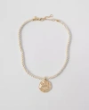 Ann Taylor Metal Rope Pendant Necklace In Goldtone