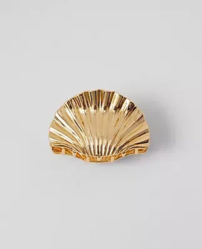 Ann Taylor Metal Shell Hair Clip In Goldtone