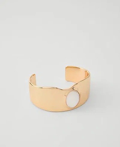 Ann Taylor Metal Stone Cuff In Ivory