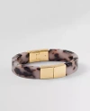 Ann Taylor Metal Stone Hinge Cuff Bracelet In Brown Multi