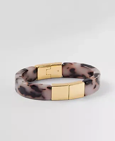 Ann Taylor Metal Stone Hinge Cuff Bracelet In Brown Multi