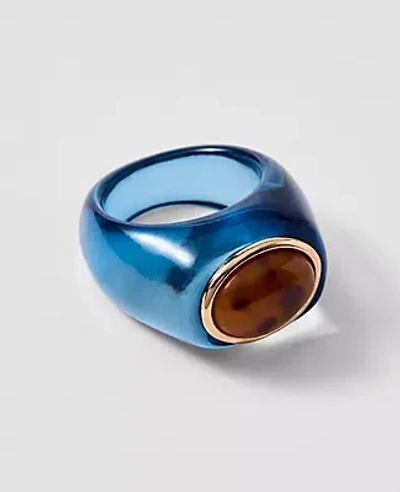 Ann Taylor Metal Stone Ring In Blue