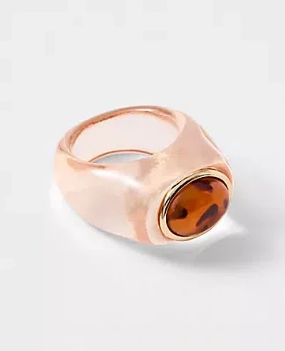 Ann Taylor Metal Stone Ring In Gold