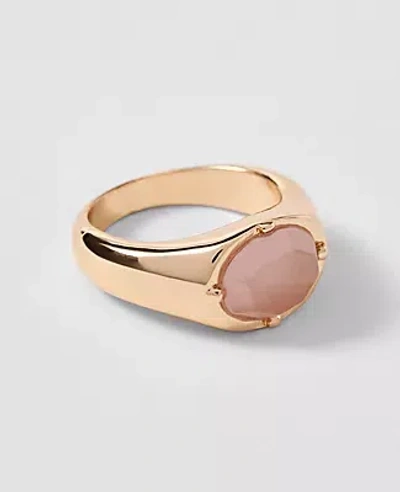 Ann Taylor Metal Stone Ring In Gold