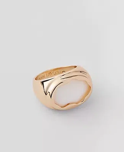 Ann Taylor Metal Stone Ring In White