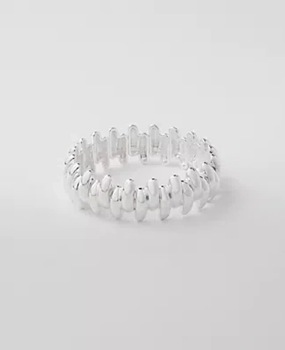 Ann Taylor Metal Stretch Bracelet In Silvertone