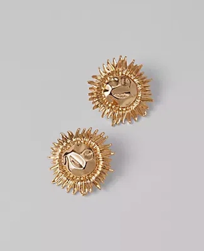 Ann Taylor Metal Sun Stud Earrings In Goldtone