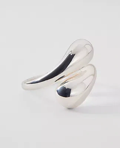 Ann Taylor Metal Teardrop Wrap Ring In Silver