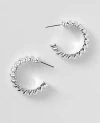 Ann Taylor Metal Textured Hoop Earrings In Silver