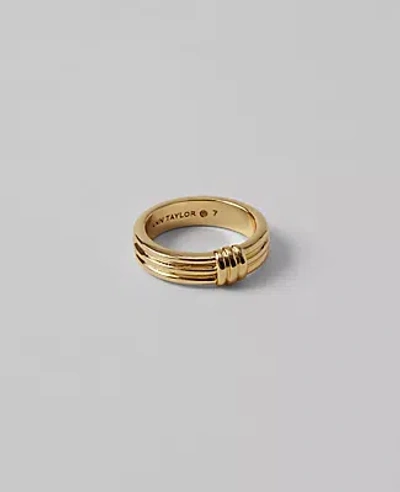 Ann Taylor Metal Textured Knot Ring In Goldtone