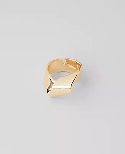 Ann Taylor Metal Twist Ring In Goldtone