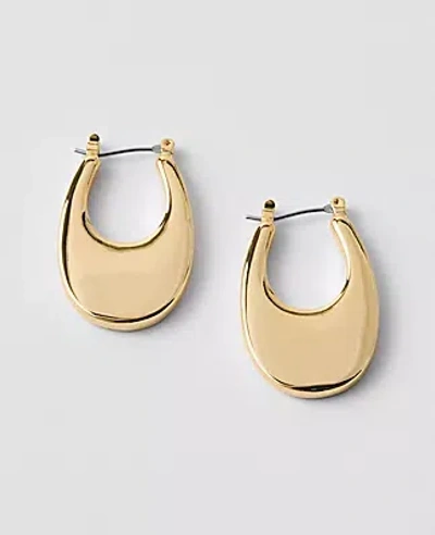 Ann Taylor Metal U Hoop Earrings In Gold