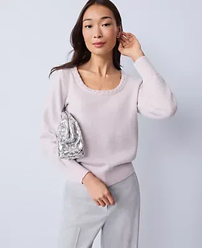 Ann Taylor Metallic Braided Neck Sweater
