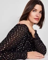 Ann Taylor Metallic Clip Shirred Top In Black