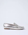 Ann Taylor Metallic Leather Loafer In Silver