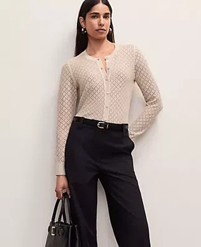 Ann Taylor Metallic Pointelle Stitch Ann Cardigan
