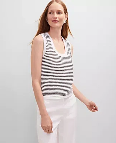 Ann Taylor Metallic Striped Sweater Shell Top