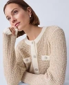 Ann Taylor Metallic Waffle Knit Sweater Jacket In Neutral