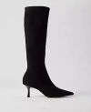 Ann Taylor Microstretch Suede Pointy Toe Boot In Black