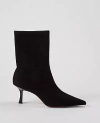 Ann Taylor Microstretch Suede Pointy Toe Bootie In Black