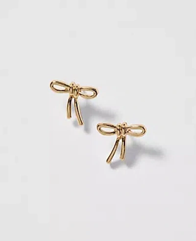 Ann Taylor Mini Bow Stud Earrings In Gold