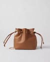Ann Taylor Mini Drawstring Clutch Bag In Brown Toffee