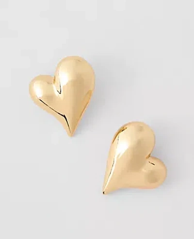 Ann Taylor Mini Heart Stud Earrings In Gold